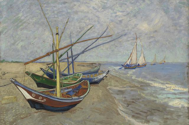 Het schilderij van Van Gogh, geschilderd in Saint-Marie-de-la-Mer