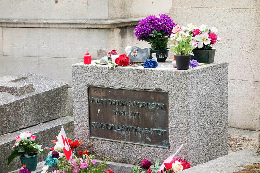 Père-Lachaise begraafplaats: Jim Morrison's graf
