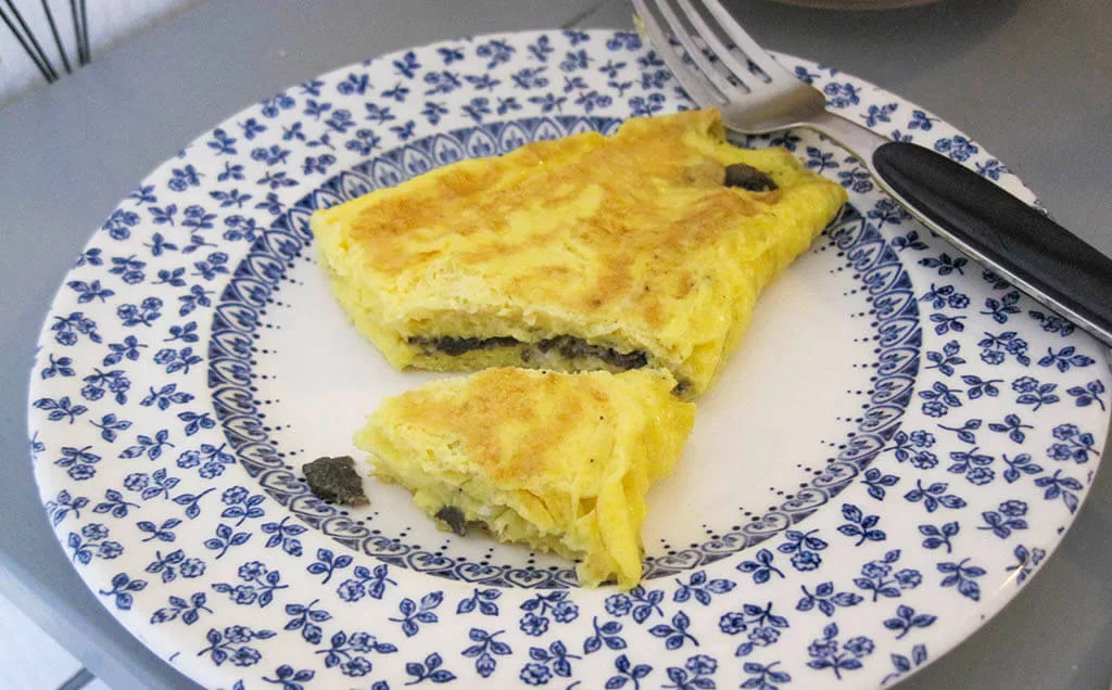 Een omelet met truffels uit de Provence