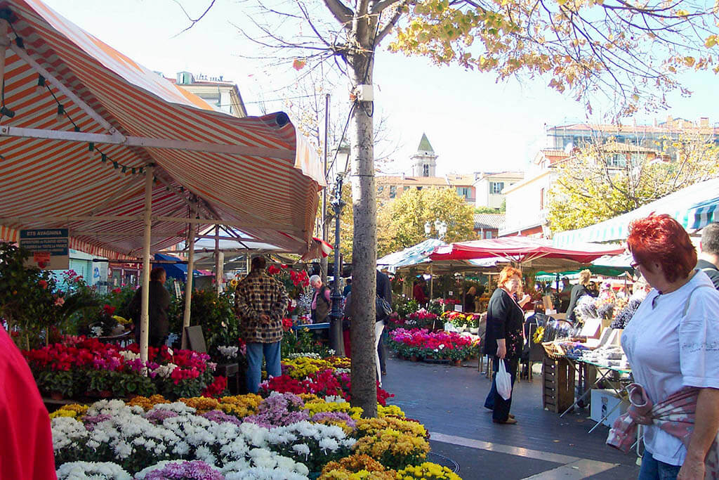 De bloemenmarkt van Cours Saleya