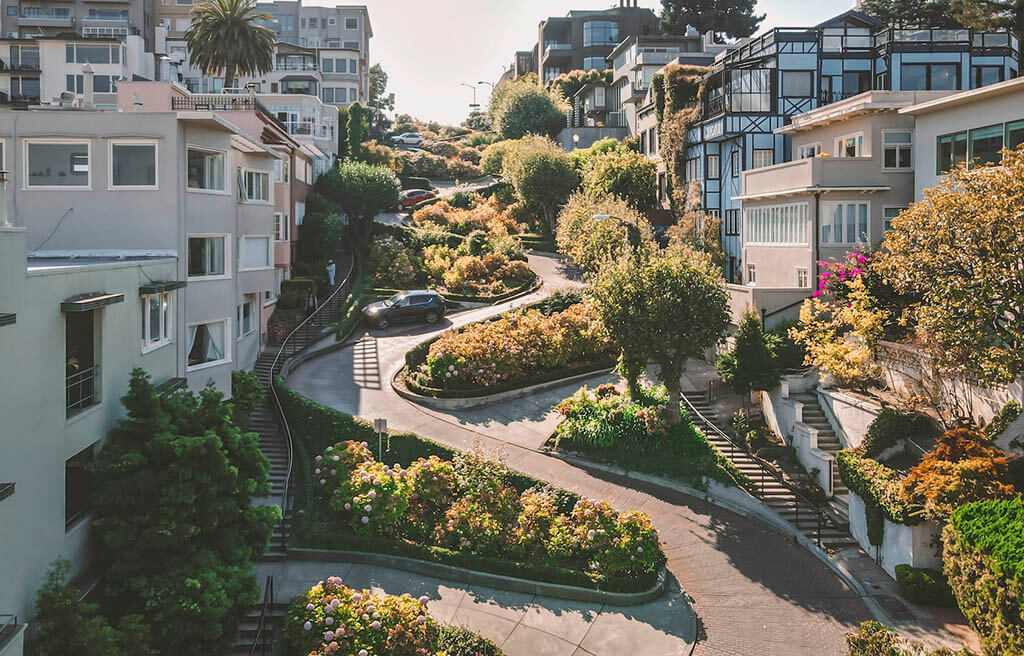 Kronkelende Lombard Street